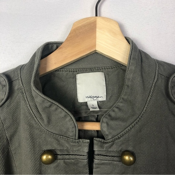 Halogen Green Military Cropped Jacket S - Picture 3 of 5